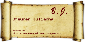 Breuner Julianna névjegykártya